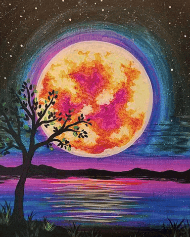 Neon Glowing Moon